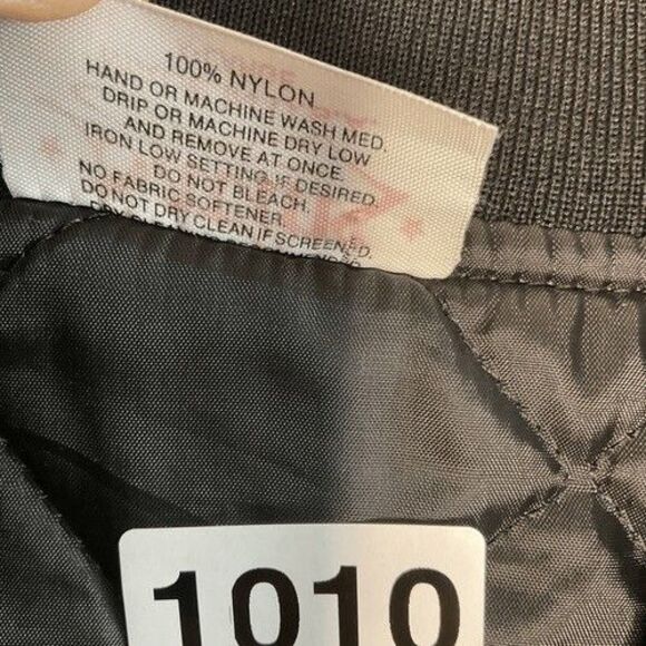 VTG Satins Black Polaris Embroidered Satin Full Zip Bomber Jacket Men Size XL - Picture 3 of 13